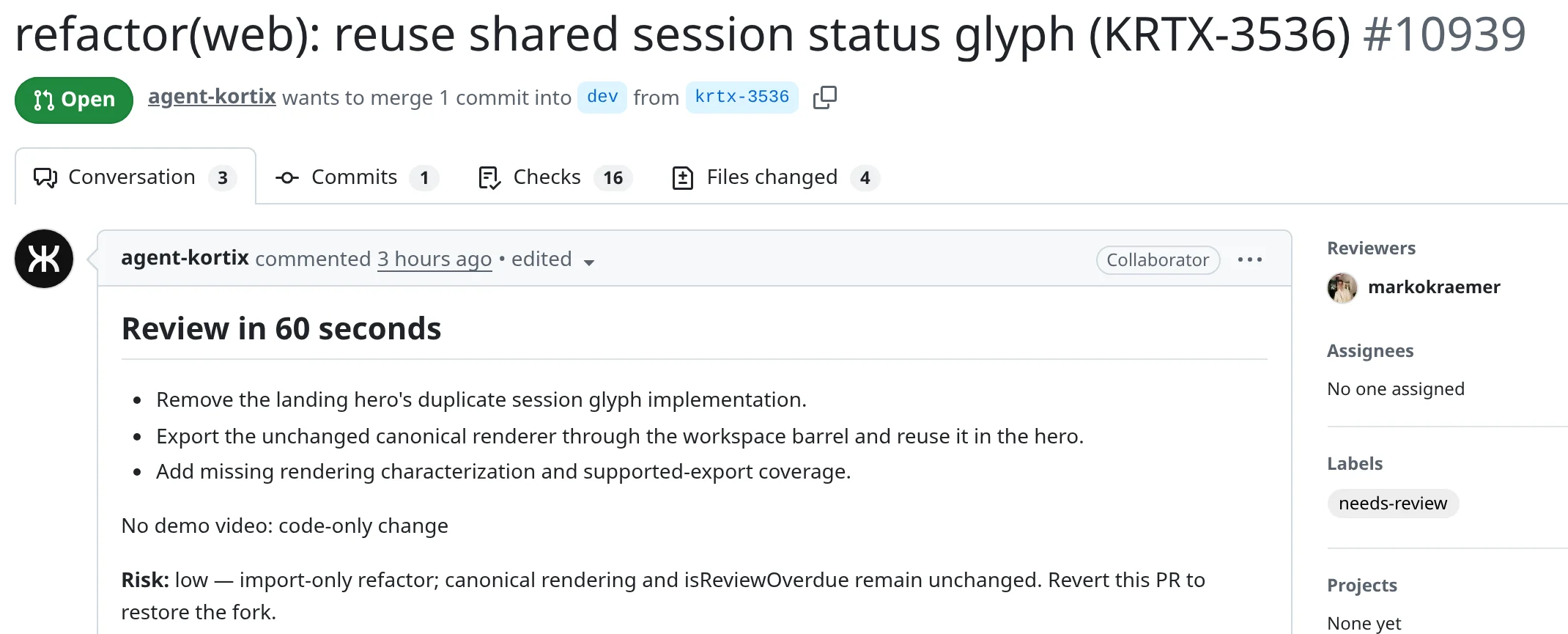 A change request in the Kortix repo: #10939